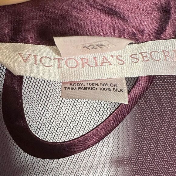 Victoria’s Secret Sexy Vintage Satin Silk Trim Mesh See through Robe One size - Picture 3 of 4